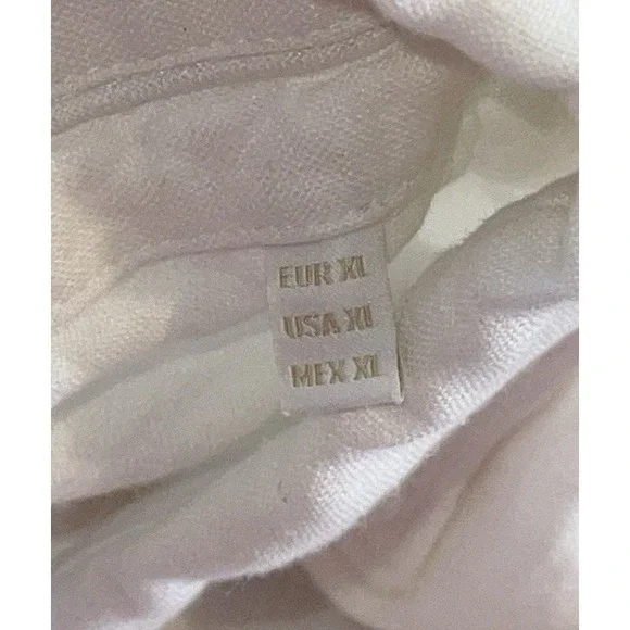 Porter & Ash Shirt Men XL White 100% Linen Short‎ Sleeve - Picture 6 of 8